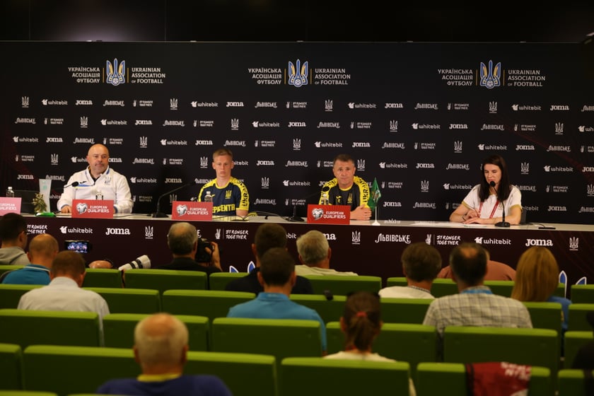 Trening i konferencja prasowa Ukraińców na Tarczyński Arenie przed meczem Ukraina - Anglia