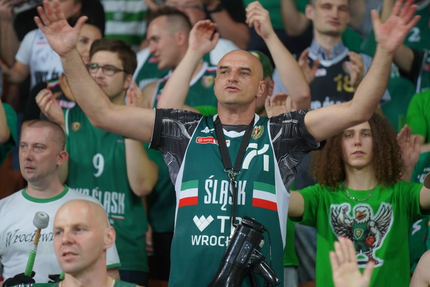 Mecz Śląska Wrocław z Treflem Sopot w Hali Stulecia.