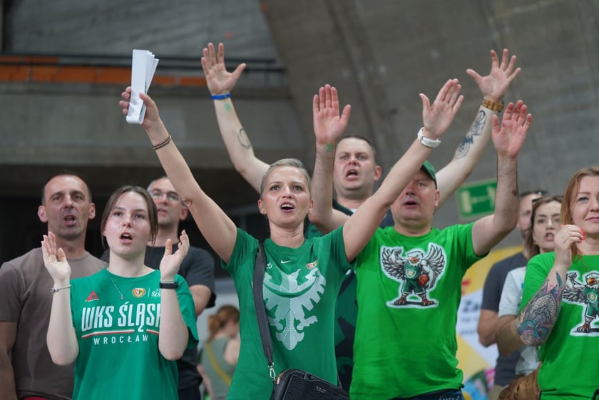 Mecz Śląska Wrocław z Treflem Sopot w Hali Stulecia.