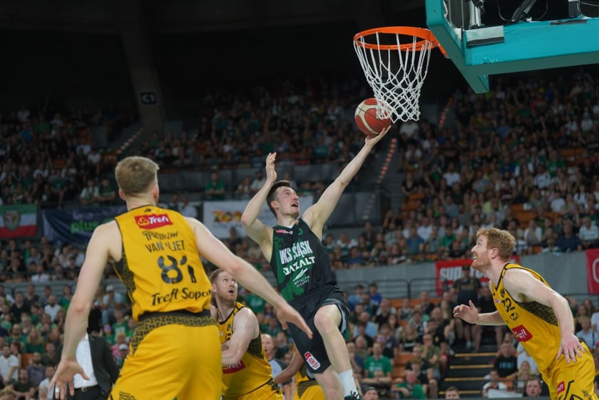 Mecz Śląska Wrocław z Treflem Sopot w Hali Stulecia.