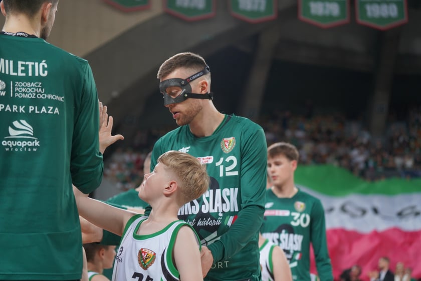 Mecz Śląska Wrocław z Treflem Sopot w Hali Stulecia.