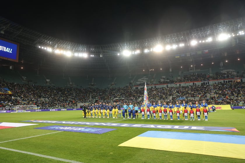 Mecz Ligi Narodów UEFA Ukraina - Czechy na Tarczyński Arenie Wrocław. Zdjęcia kibiców