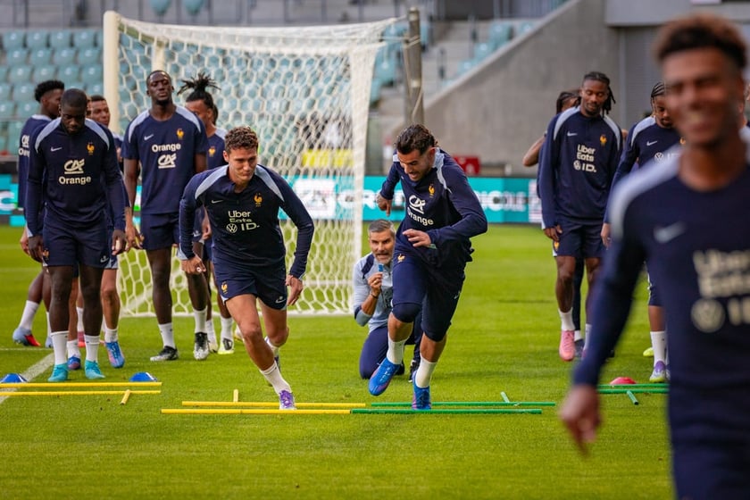 Reprezentacja Francji na treningu we Wrocławiu