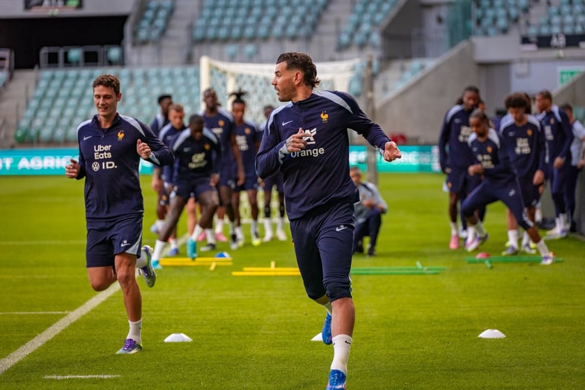 Reprezentacja Francji na treningu we Wrocławiu