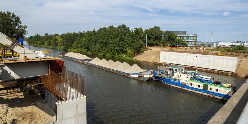 Budowa nowych mostów Chrobrego, wrzesień 2022