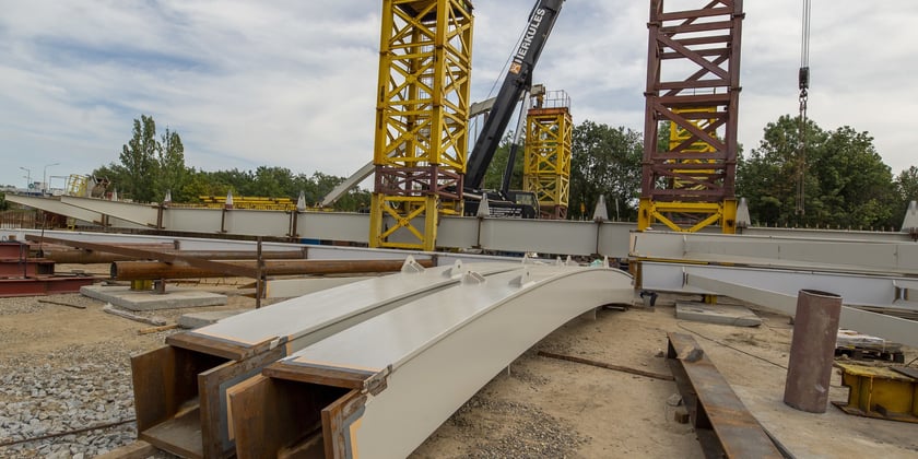 Budowa nowych mostów Chrobrego, wrzesień 2022