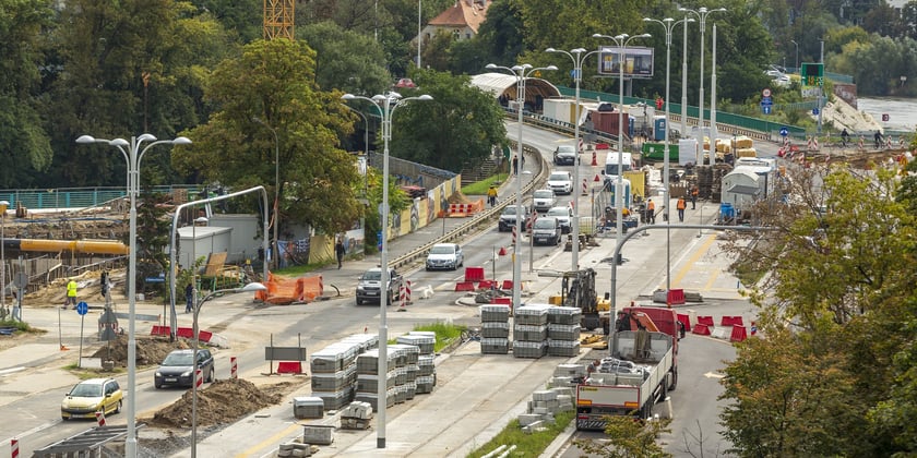 Budowa trasy tramwajowej przez Popowice, wrzesień 2022