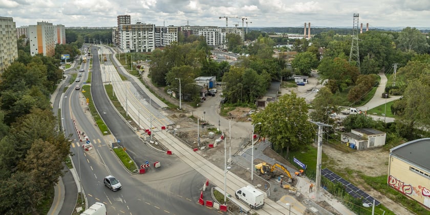 Budowa trasy tramwajowej przez Popowice, wrzesień 2022