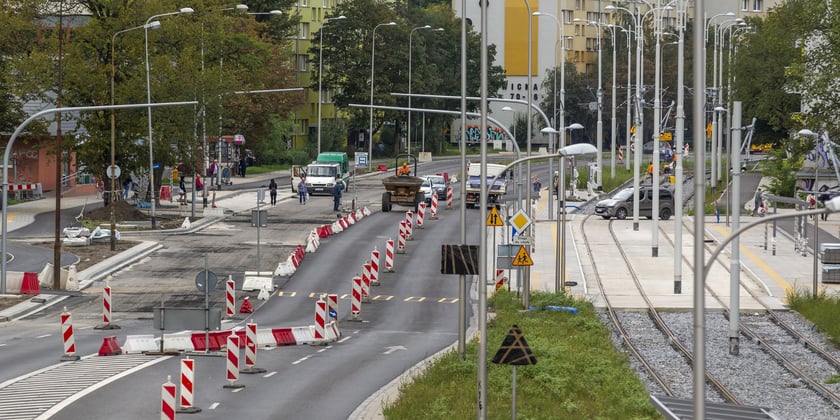 Budowa trasy tramwajowej przez Popowice, wrzesień 2022