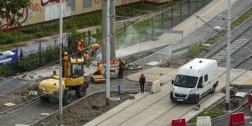 Budowa trasy tramwajowej przez Popowice, wrzesień 2022