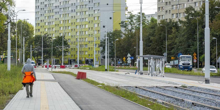 Budowa trasy tramwajowej przez Popowice, wrzesień 2022