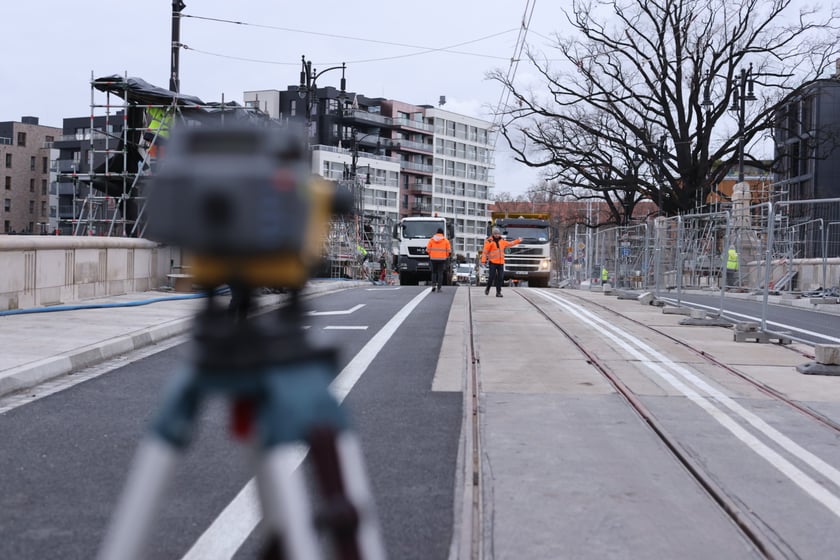 Próba obciążenia na mostach Pomorskich - 10 stycznia 2023