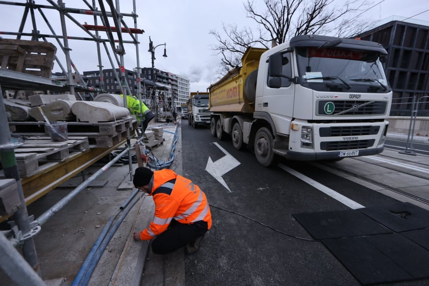 Próba obciążenia na mostach Pomorskich - 10 stycznia 2023