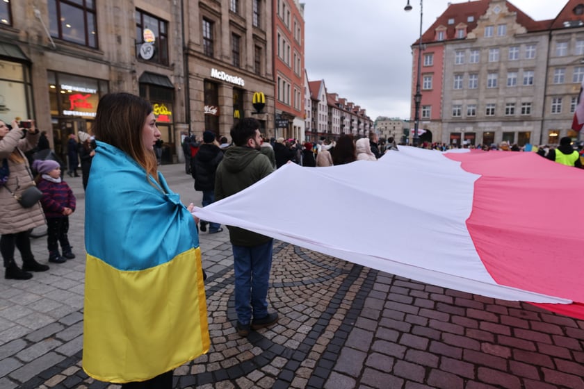 Wrocławskie uroczystości w rocznicę bohaterskiego oporu Ukraińców przeciwko rosyjskiej inwazji