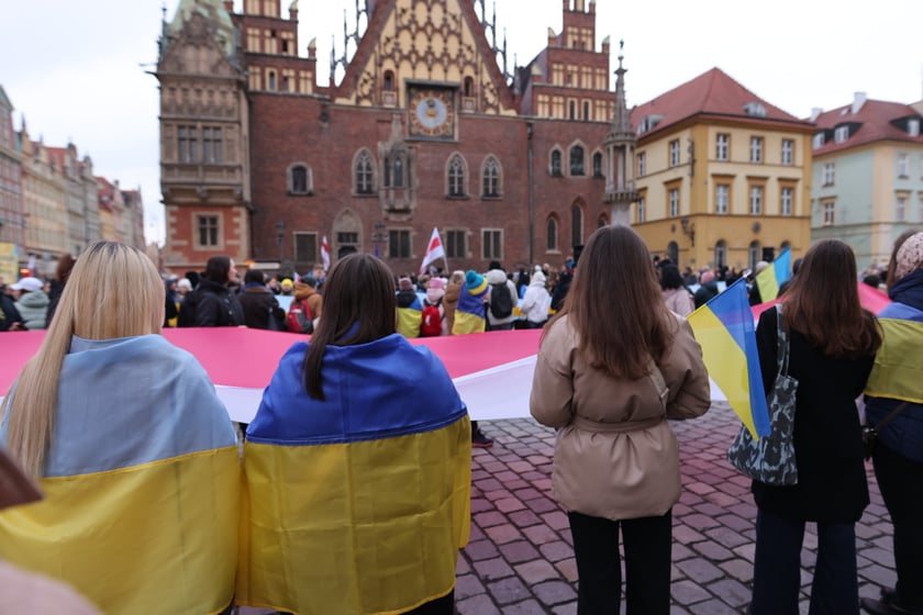 Wrocławskie uroczystości w rocznicę bohaterskiego oporu Ukraińców przeciwko rosyjskiej inwazji
