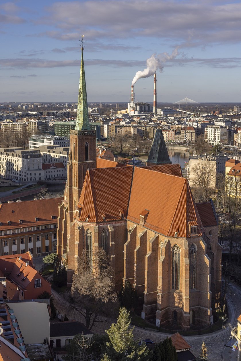 Widok z katedry na Ostrowie Tumskim