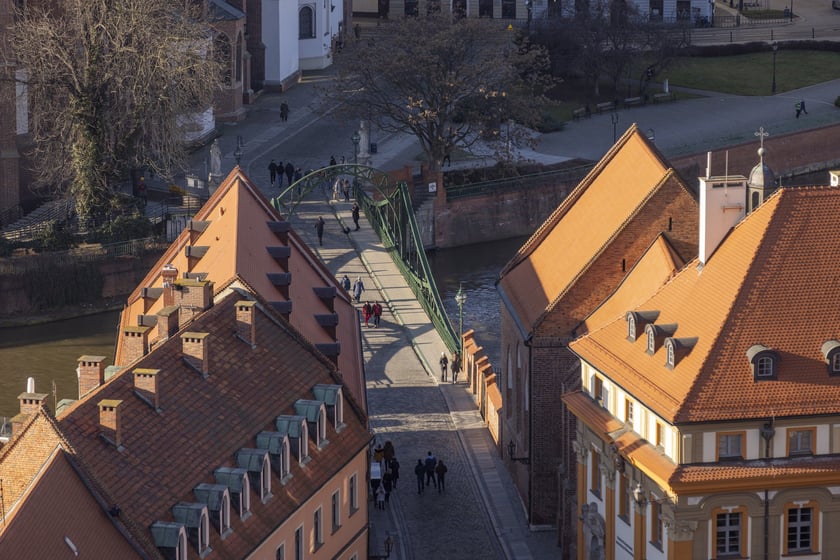 Widok z katedry na Ostrowie Tumskim