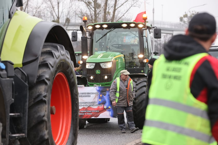 Strajk rolników przy al. Sobieskiego