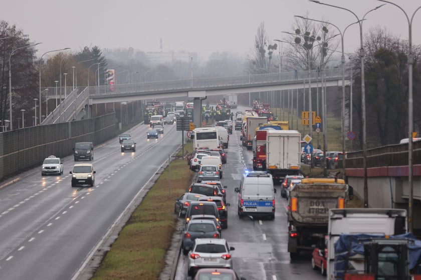 Strajk rolników przy al. Sobieskiego