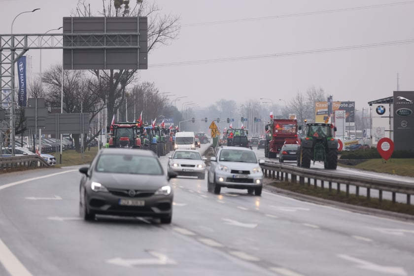 Strajk rolników w okolicach Wrocławia 9.02.24