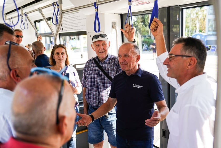 Uroczystość nadania tramwajowi imienia Ryszarda Szurkowskiego, 7 sierpnia 2024, zajezdnia Borek