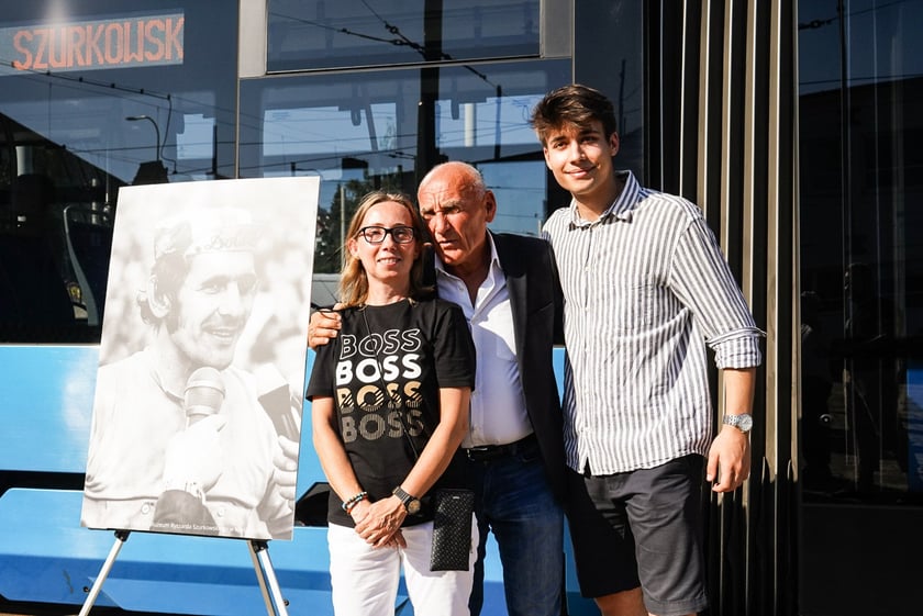 Uroczystość nadania tramwajowi imienia Ryszarda Szurkowskiego, 7 sierpnia 2024, zajezdnia Borek