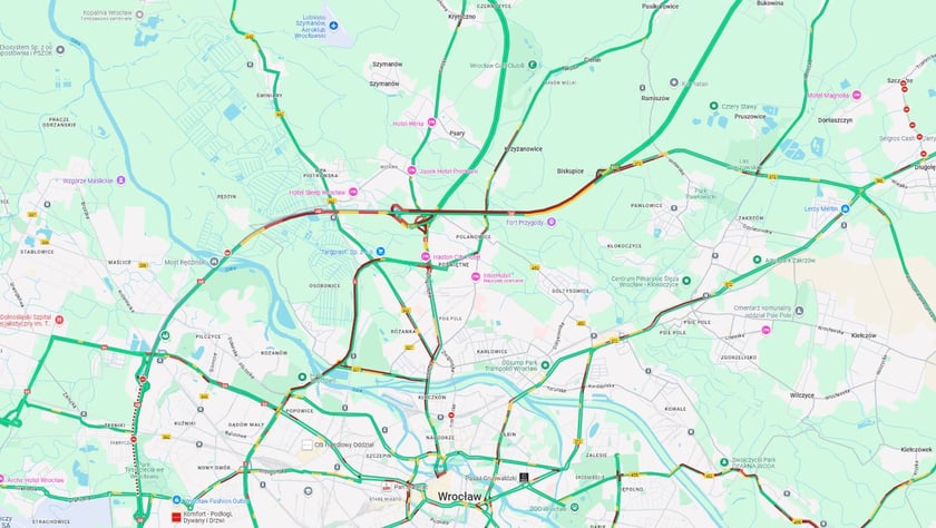 Korek na AOW koło stadionu