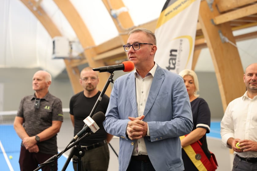 Uroczyste otwarcie hali tenisowej przy Pułtuskiej, 6 września 2023 r.