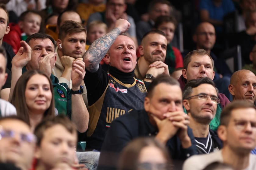 Kibiece w Hali Orbita na meczu WKS Śląsk Wrocław - Dziki Warszawa