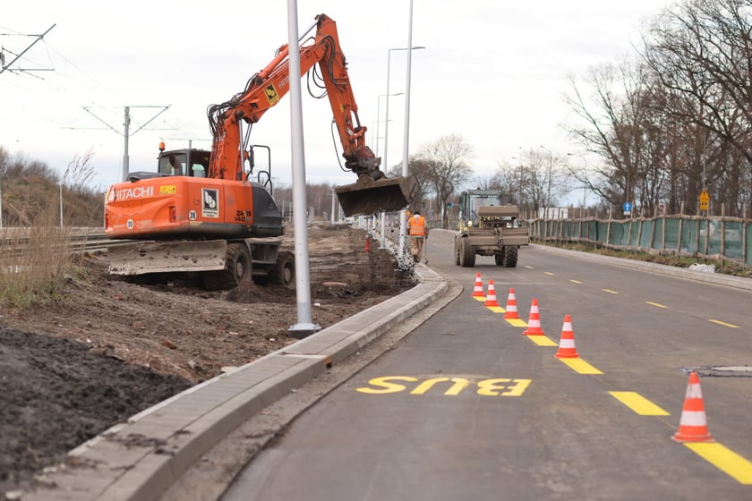 Prace prowadzone na ulicy Kosmonautów - 13 stycznia 2023 r.