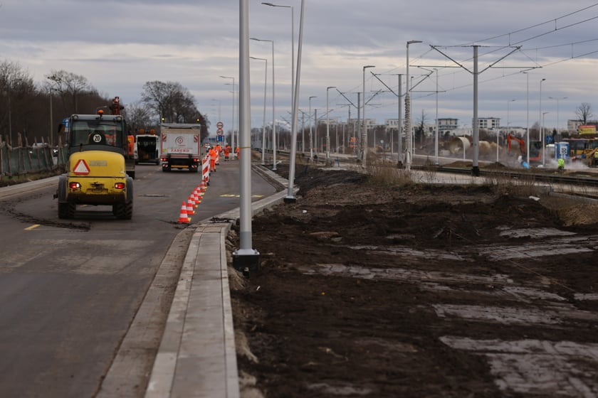 Prace prowadzone na ulicy Kosmonautów - 13 stycznia 2023 r.