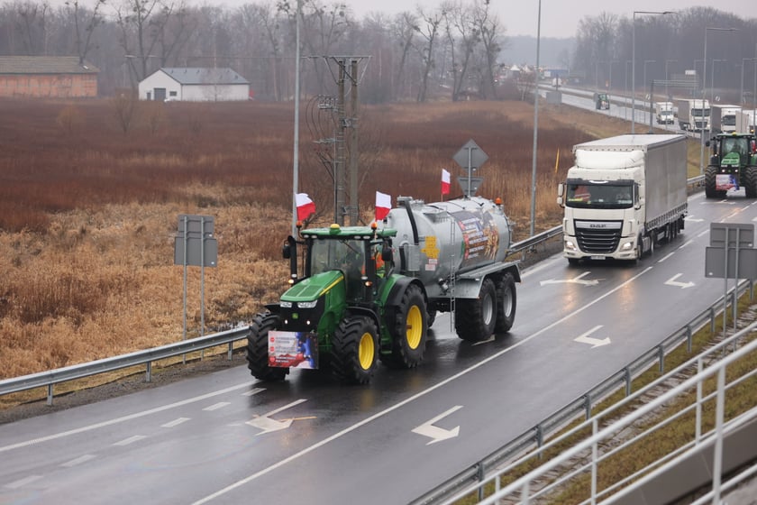 Protest rolników na drogach Dolnego Śląska 9 lutego