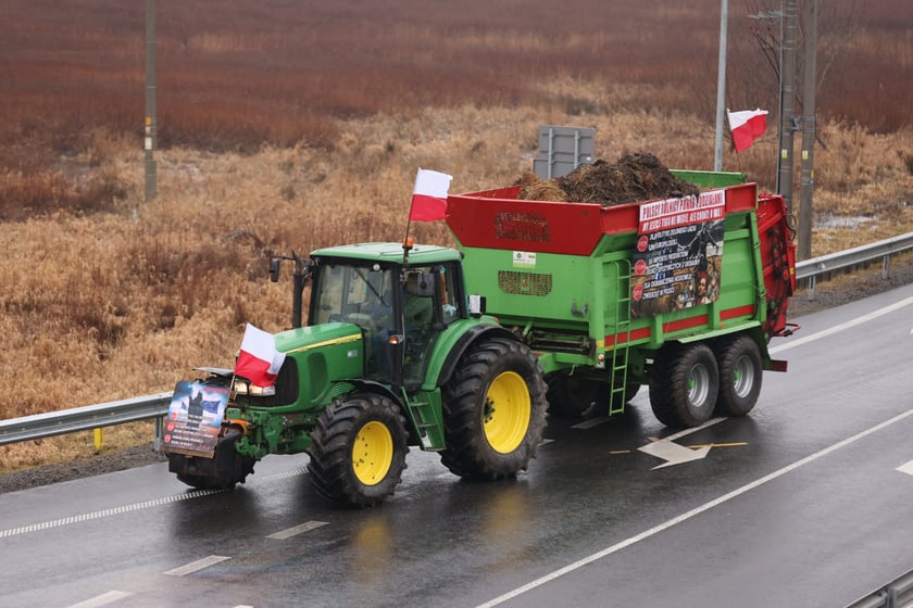 Protest rolników na drogach Dolnego Śląska 9 lutego