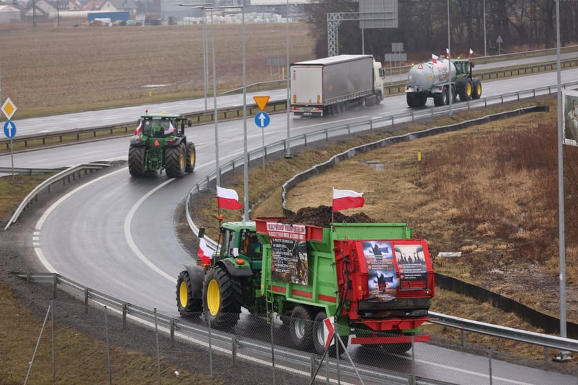 Protest rolników na drogach Dolnego Śląska 9 lutego