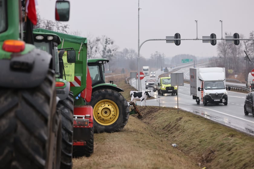 Protest rolników na drogach Dolnego Śląska 9 lutego