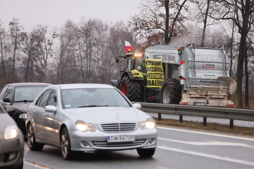 Protest rolników na drogach Dolnego Śląska 9 lutego