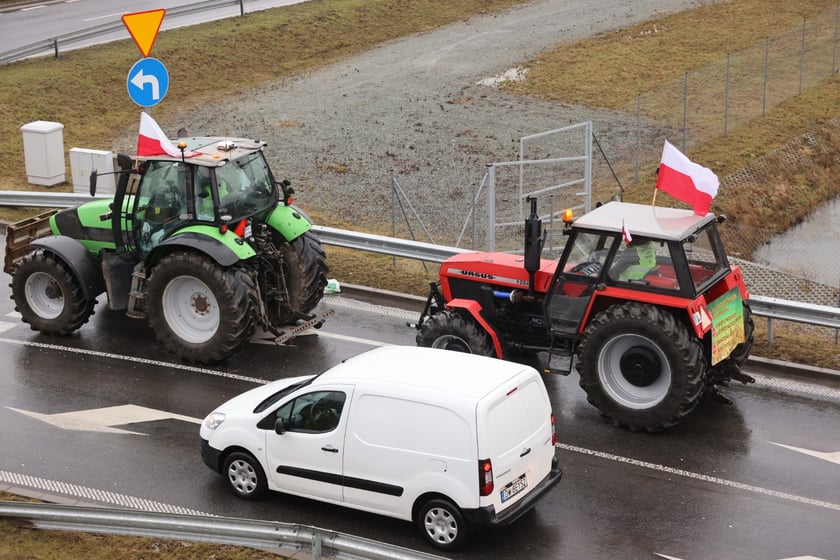 Protest rolników na drogach Dolnego Śląska 9 lutego