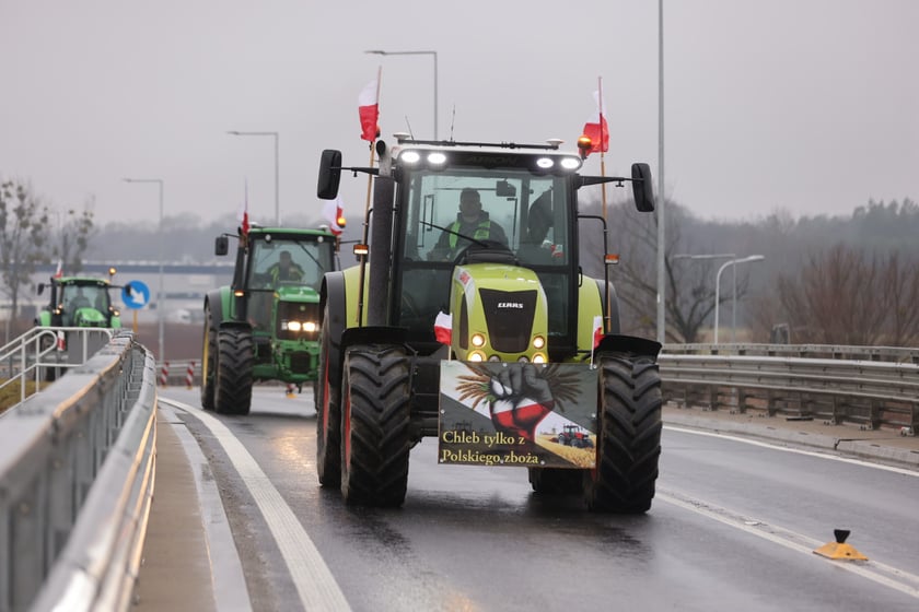 Protest rolników na drogach Dolnego Śląska 9 lutego