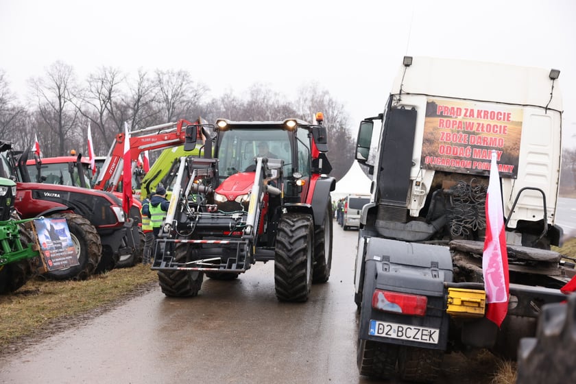Protest rolników na drogach Dolnego Śląska 9 lutego