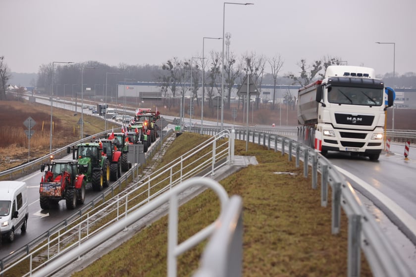 Protest rolników na drogach Dolnego Śląska 9 lutego