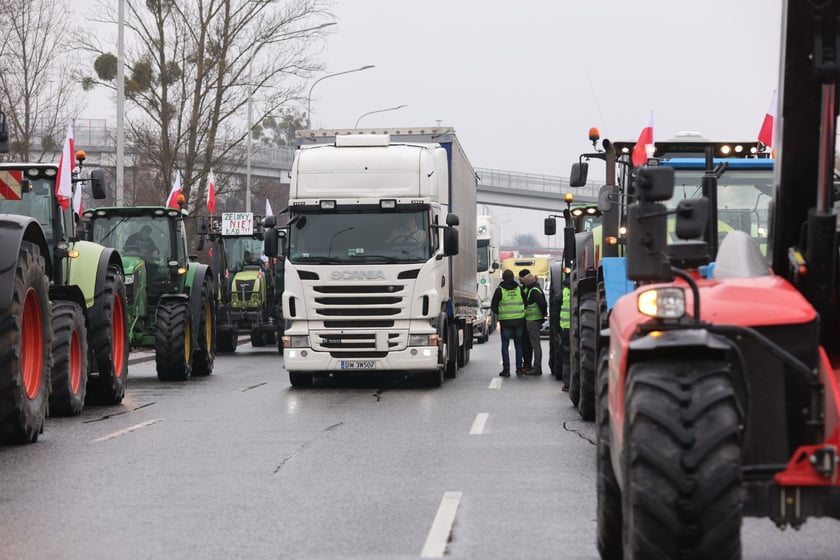 Strajk rolników przy al. Sobieskiego