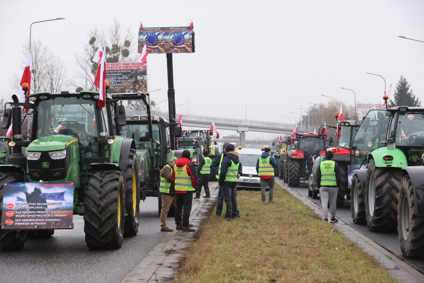 Strajk rolników przy al. Sobieskiego