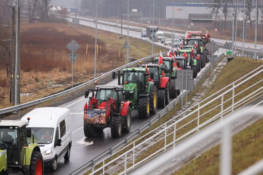 Strajk rolników w okolicach Wrocławia 9.02.24