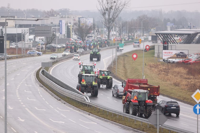 Strajk rolników w okolicach Wrocławia 9.02.24