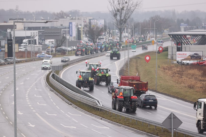 Strajk rolników w okolicach Wrocławia 9.02.24