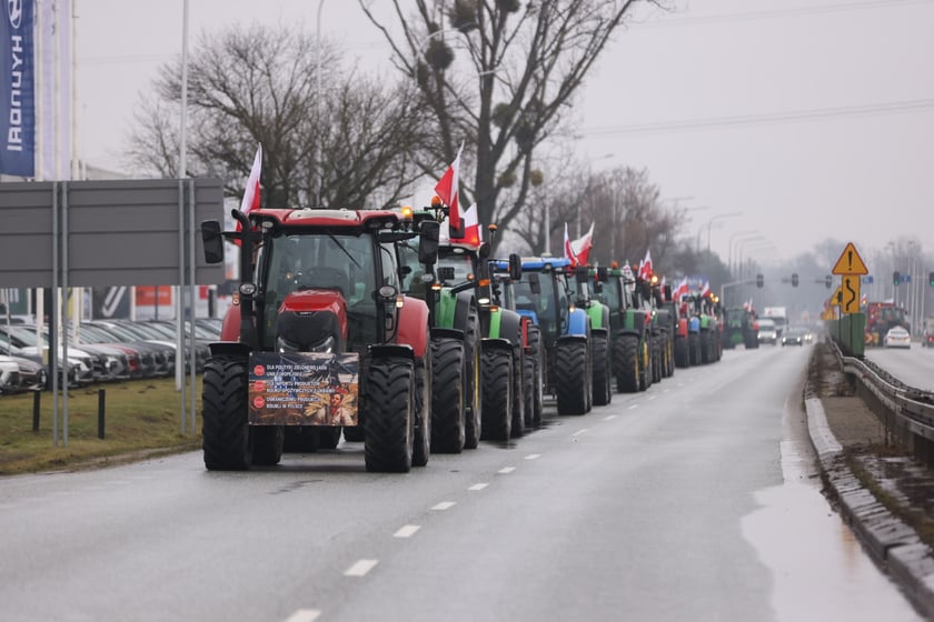 Strajk rolników w okolicach Wrocławia 9.02.24