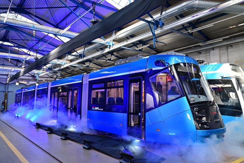 Prezentacja pierwszej zmodernizowanej Skody 19T na zajezdni Borek