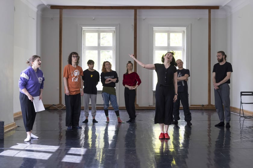 Pr&oacute;ba do spektaklu we Wrocławskim Teatrze Pantomimy