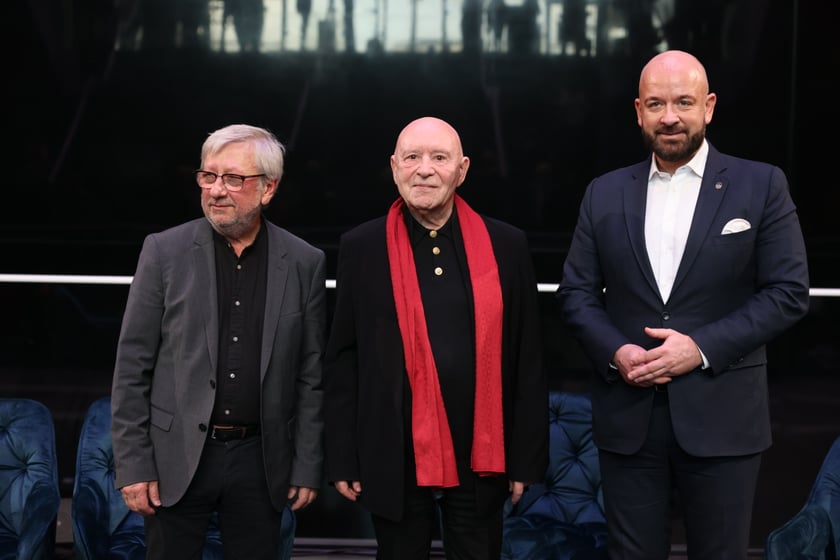 W NFM &ndash; od lewej Andrzej Kosendiak, Christoph Eschenbach, prezydent Jacek Sutryk