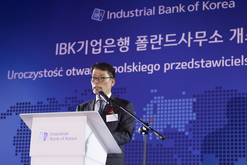 Uroczystość otwarcia Industrial Bank of Korea we Wrocławiu.